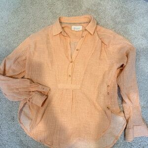 Anthropologie button detail top